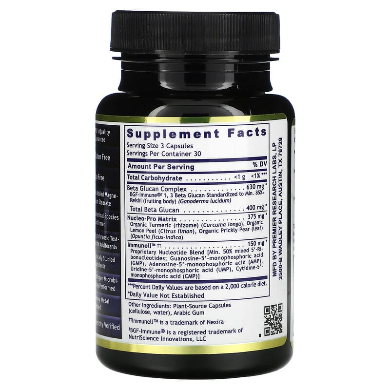 Premier Research Labs, Nucleo Immune, 90 Plant-Source Capsules 807735023690