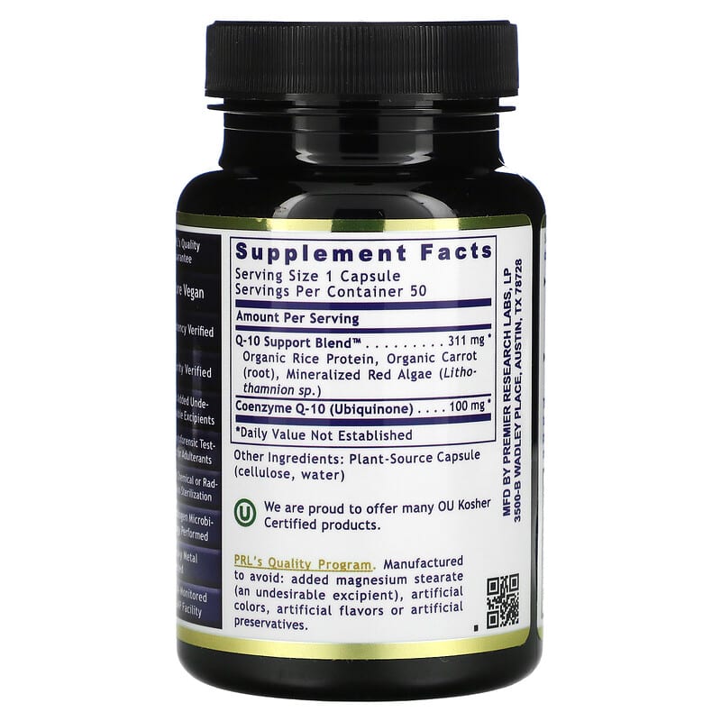 Premier Research Labs, Premier CoQ-10, Fermented, 50 Plant-Source Capsules 807735004620
