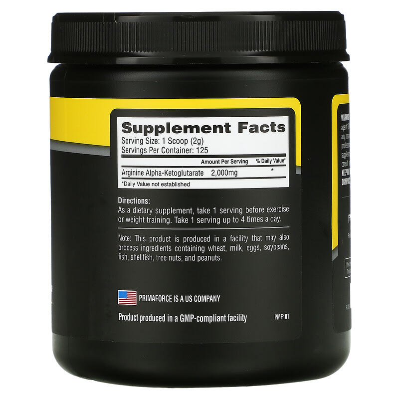 Primaforce, AAKG, Unflavored, 8.8 oz (250 g) 811445020023