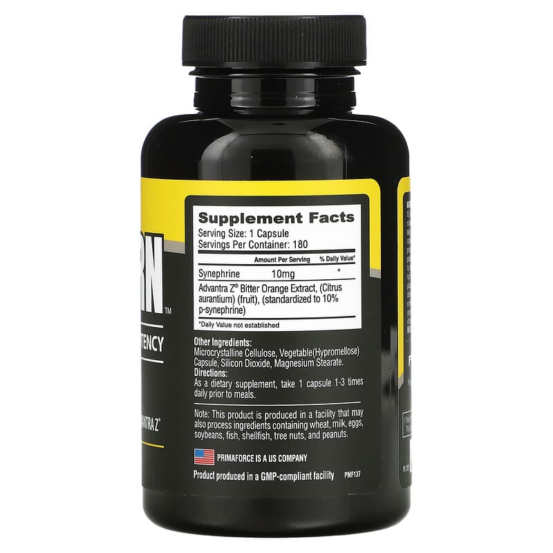 Primaforce, SYNEBURN, 10 mg, 180 Capsules 811445020368