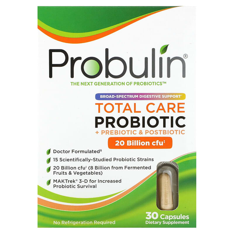 Probulin Total Care Probiotic 20 Billion CFU 30 Capsules 855757003435