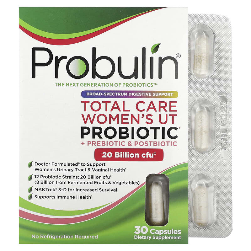 Probulin Total Care Women’s UT Probiotic 20 Billion CFU 30 Capsules 855757003534