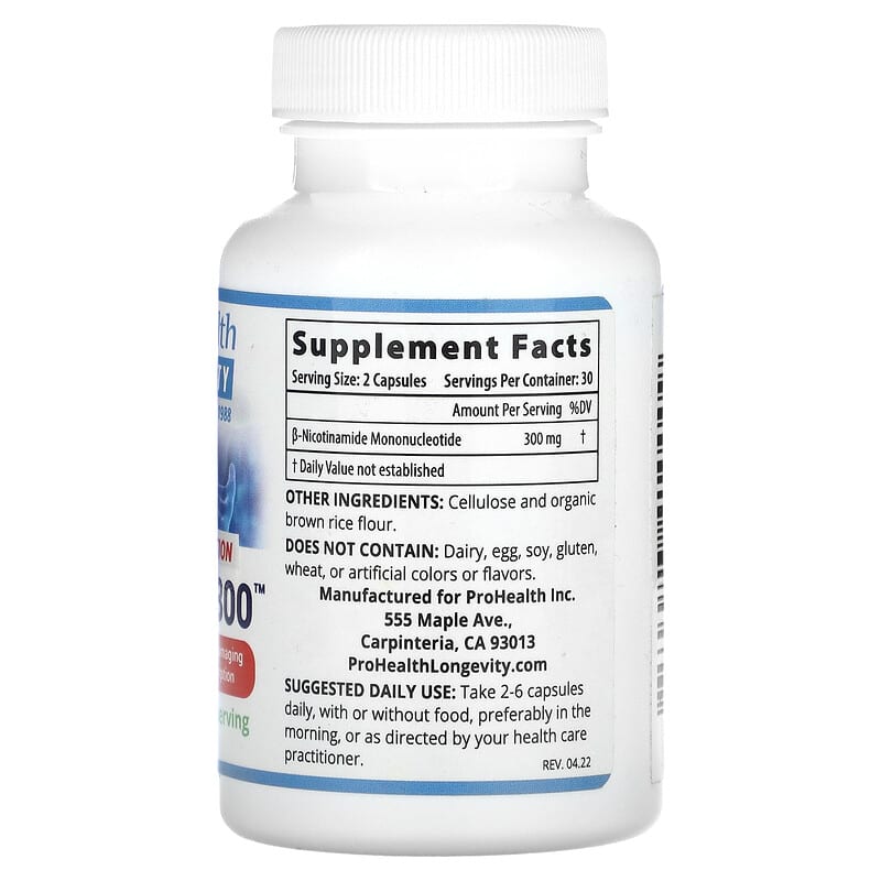 ProHealth Longevity, NMN Pro 300, Enhanced Absorption, 150 mg, 60 Capsules 850023410009