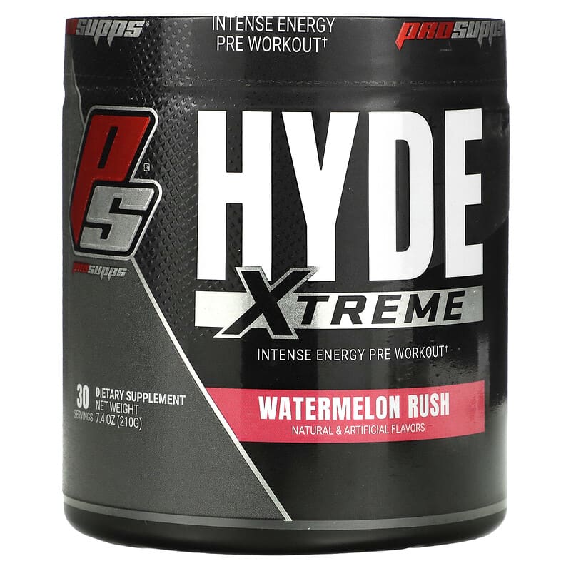 ProSupps Hyde Xtreme Intense Energy Pre Workout Watermelon Rush 7.4 oz (210 g) 818253021730