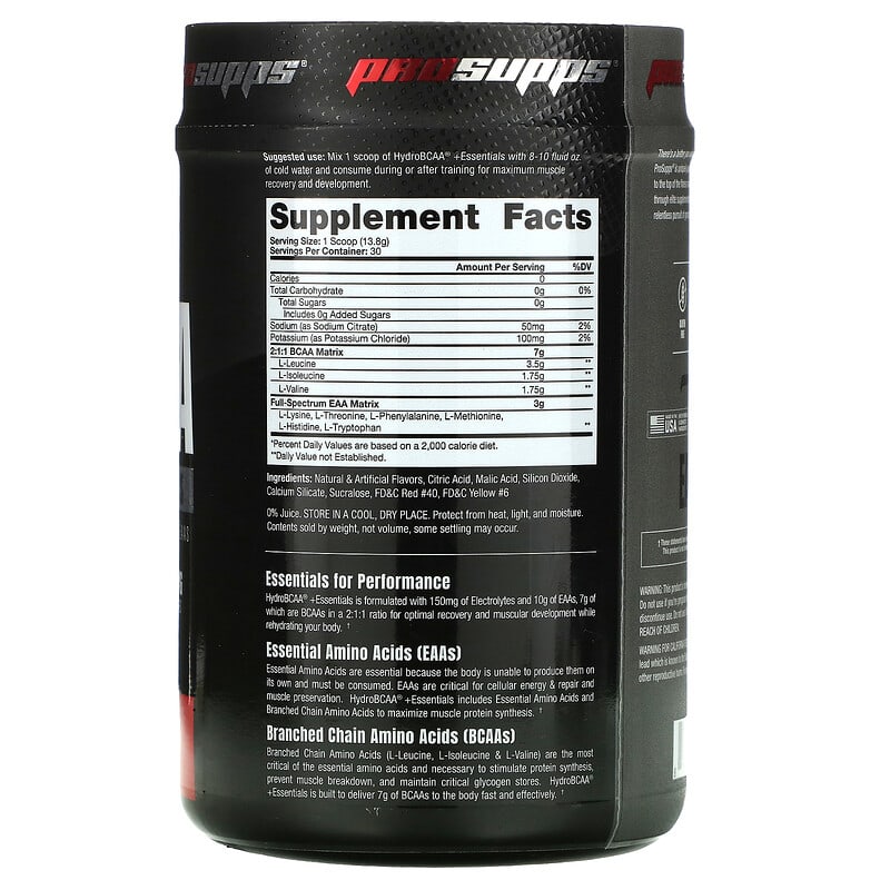 ProSupps, Hydro BCAA +Essentials, Fruit Punch, 14.6 oz (414 g) 810034811073