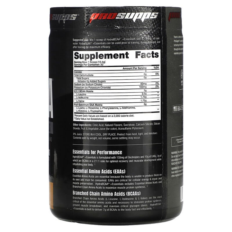 ProSupps, Hydro BCAA +Essentials, Texas Tea, 14.18 oz (402 g) 818253023086