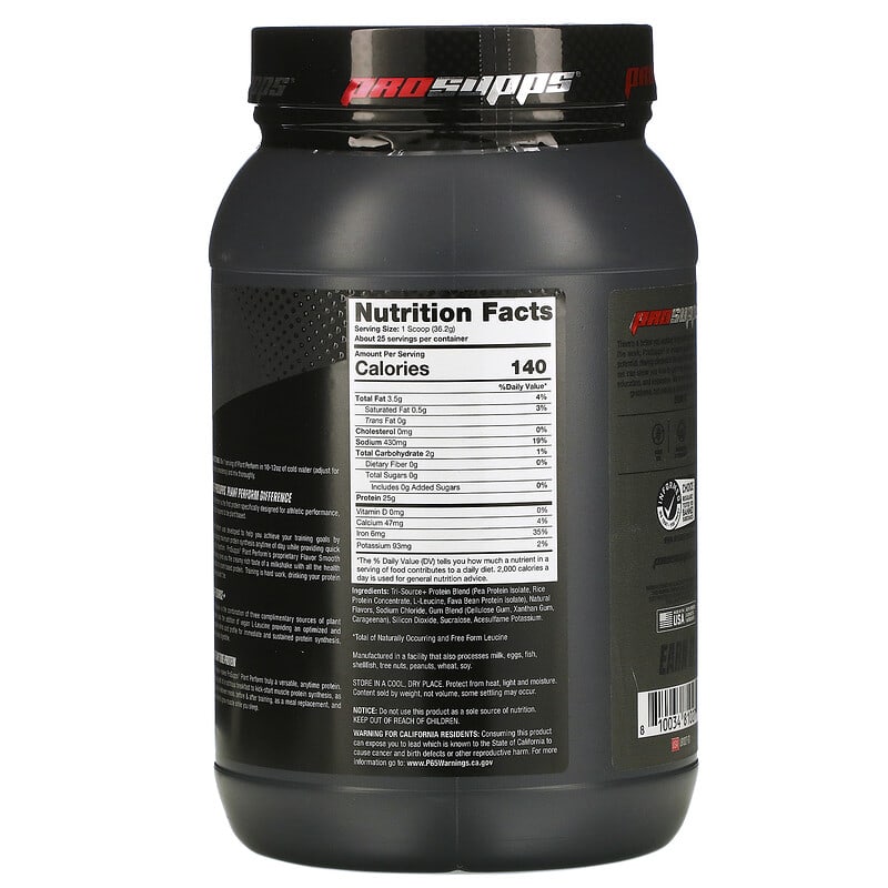ProSupps, Plant Perform, Performance Plant Protein, Vanilla Creme, 2 lbs (907 g) 810034810274