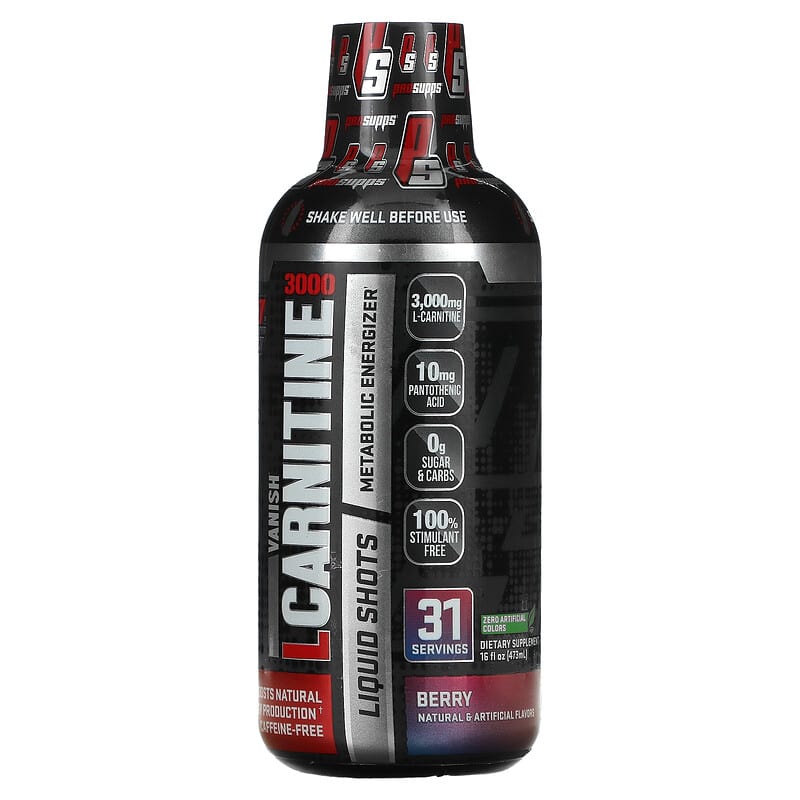 ProSupps Vanish L-Carnitine 3000 Liquid Shots Berry 3,000 mg 16 fl oz (473 ml) 783956105844