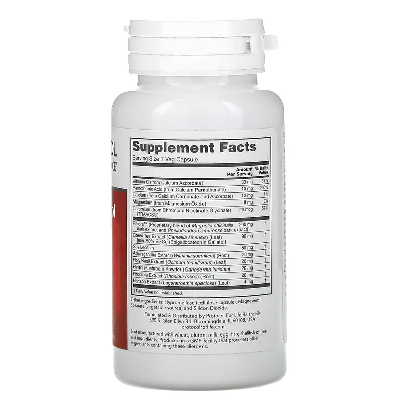 Protocol for Life Balance, Adrenal Cortisol Support with Relora, 90 Veg Capsules 707359133440