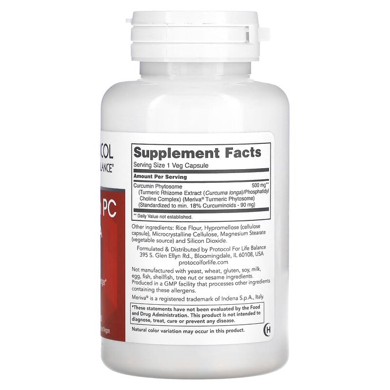 Protocol for Life Balance, Curcumin PC With Meriva, 60 Veg Capsules 707359146426