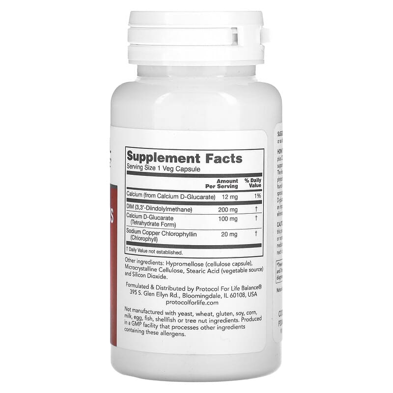 Protocol for Life Balance, DIM 200 Plus CDG 100, 90 Veg Capsules 707359130494