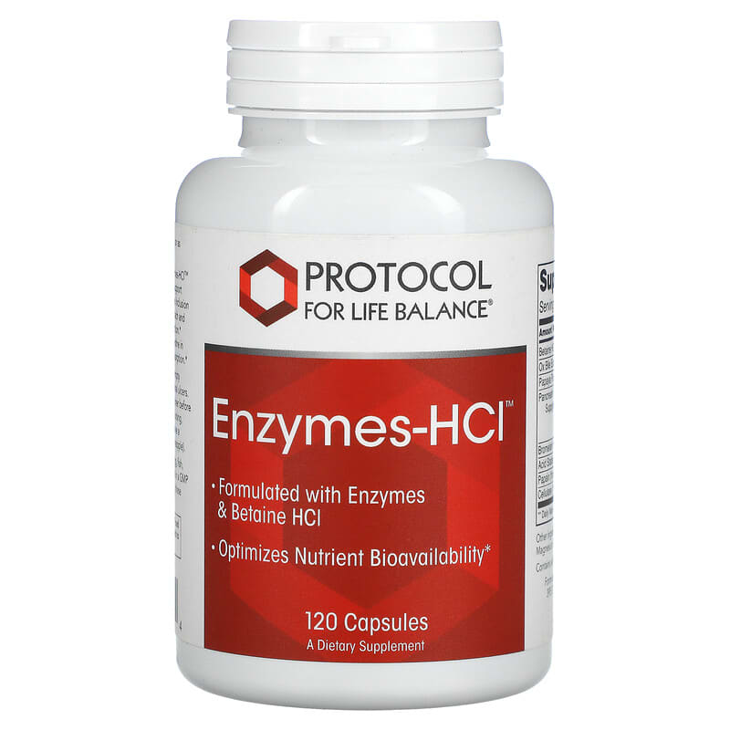Protocol for Life Balance Enzymes-HCI 120 Capsules 707359129634