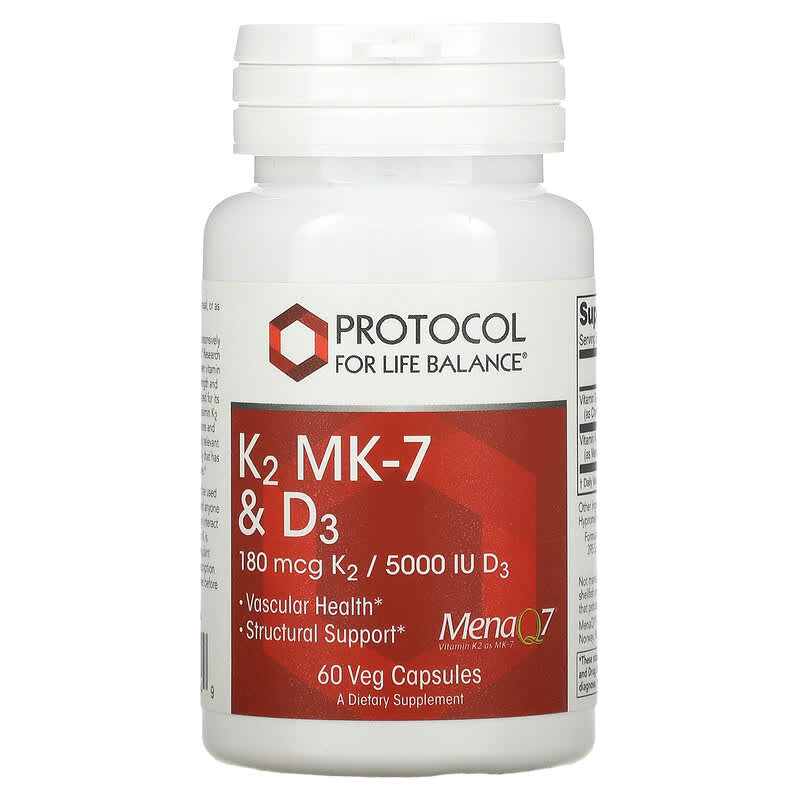 Protocol for Life Balance K2 MK-7 & D3 60 Veg Capsules 707359103849
