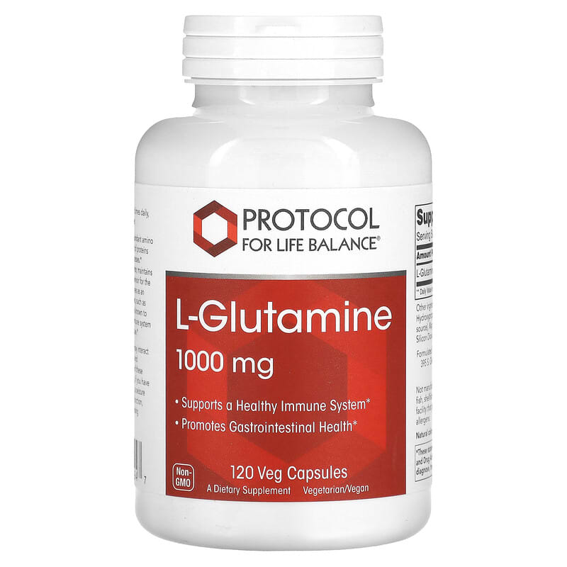 Protocol for Life Balance L-Glutamine 1,000 mg 120 Veg Capsules 707359100947