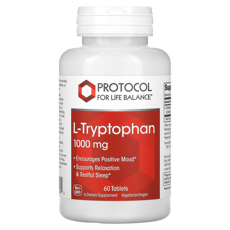 Protocol for Life Balance L-Tryptophan 1,000 mg 60 Tablets 707359101692