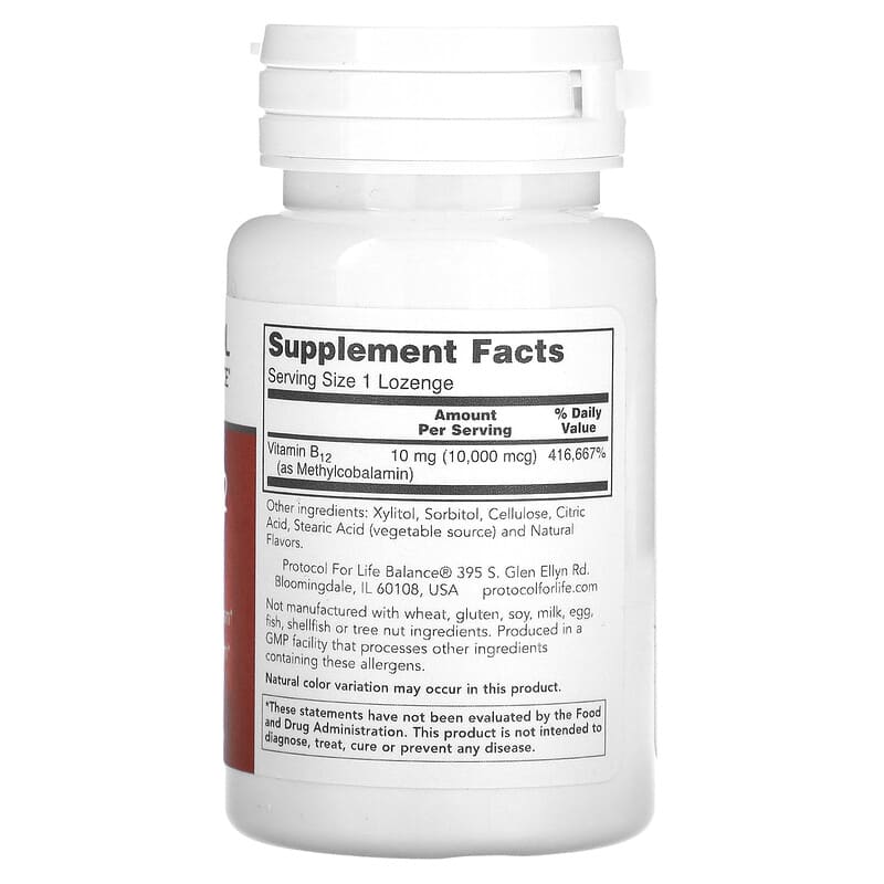 Protocol for Life Balance, Methyl B12, 10,000 mcg, 60 Lozenges 707359104976