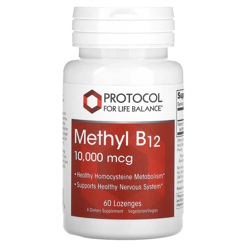 Protocol for Life Balance Methyl B12 10,000 mcg 60 Lozenges 707359104976