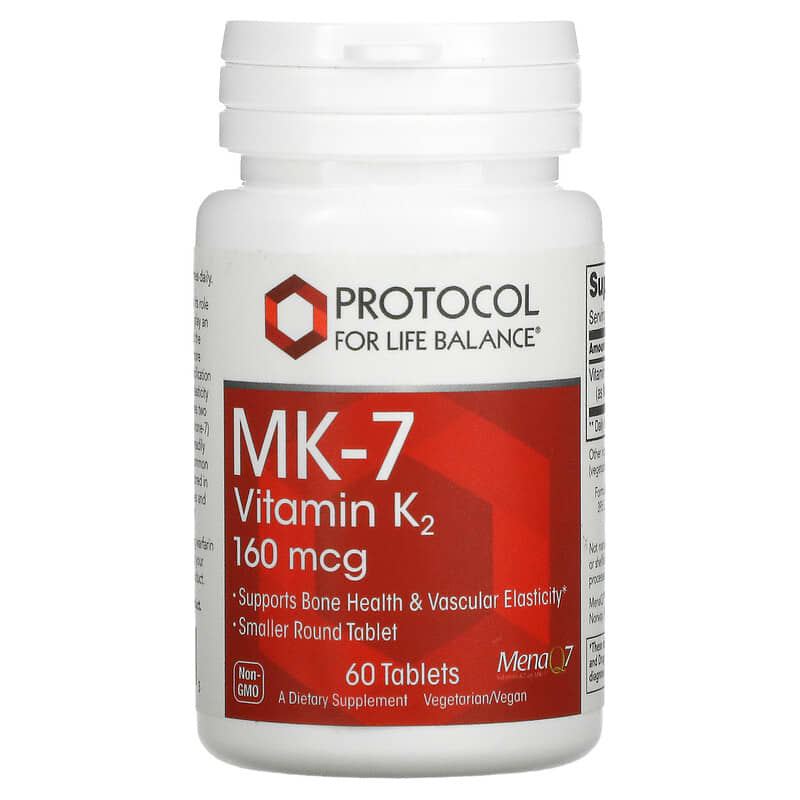 Protocol for Life Balance MK-7 Vitamin K2 160 mcg 60 Tablets 707359109933