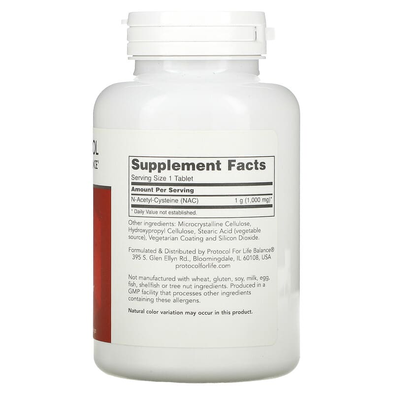 Protocol for Life Balance, NAC, 1,000 mg, 120 Tablets 707359101852