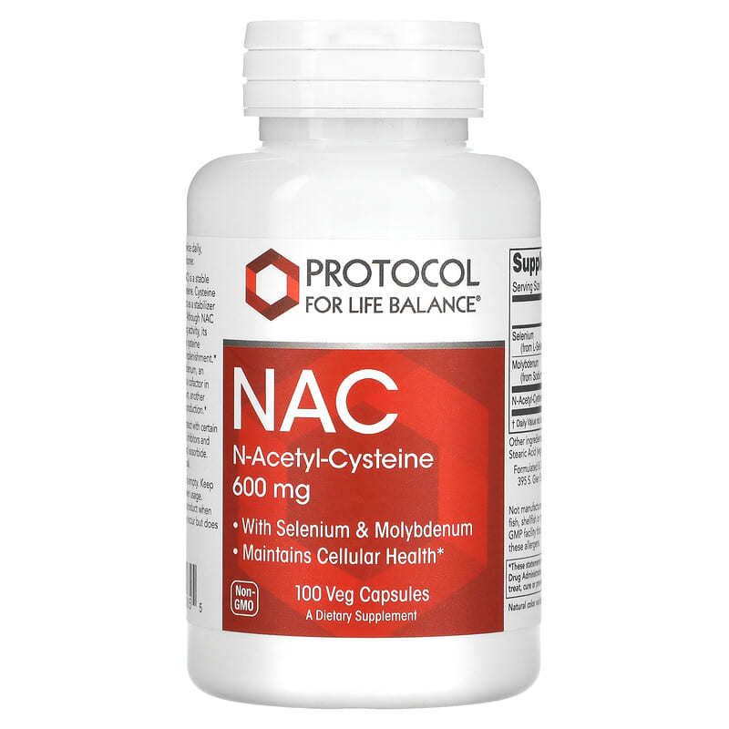 Protocol for Life Balance NAC 600 mg 100 Veg Capsules 707359100855