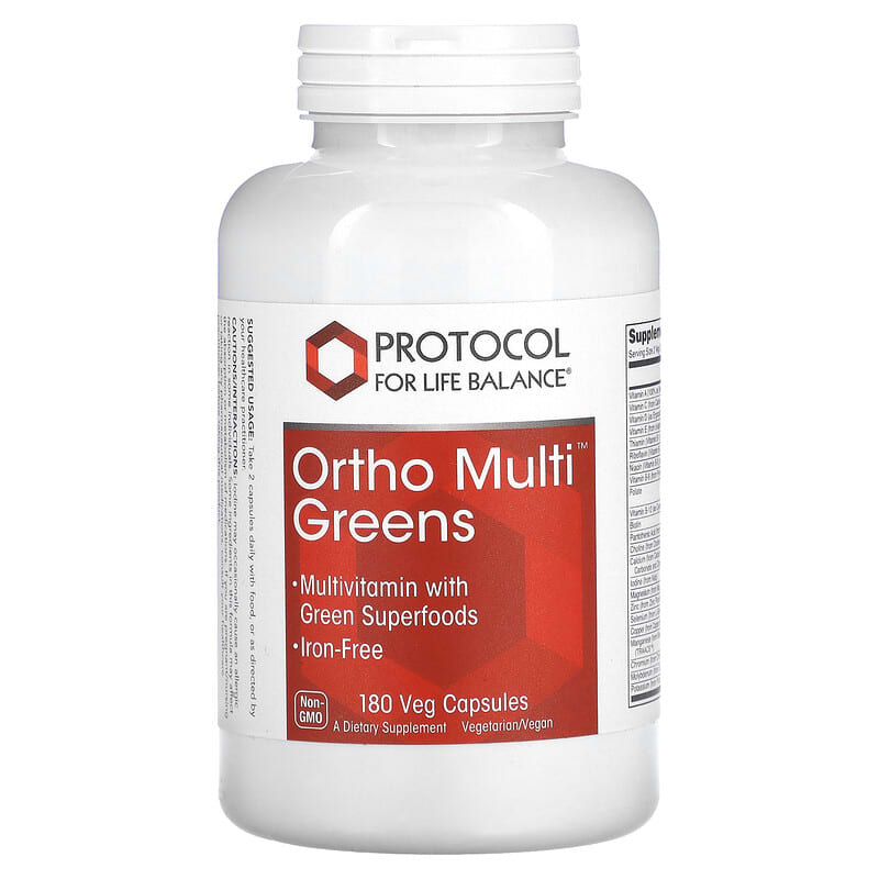 Protocol for Life Balance Ortho Multi Greens 180 Veg Capsules 707359137882