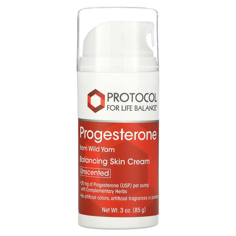 Protocol for Life Balance Progesterone Balancing Skin Cream Unscented 3 oz (85 g) 707359133389