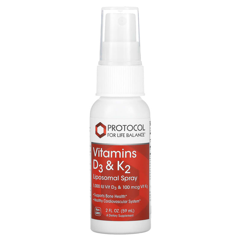 Protocol for Life Balance Vitamins D3 & K2 Liposomal Spray 2 fl oz (59 ml) 707359103818