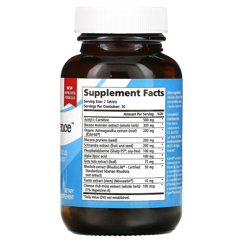 Pure Essence, BrainEssence, 60 Tablets 659670140044