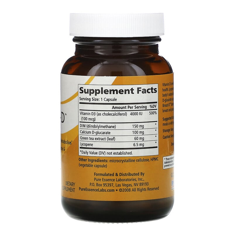 Pure Essence, Breast-D, 30 Vegi-Caps 659670260018