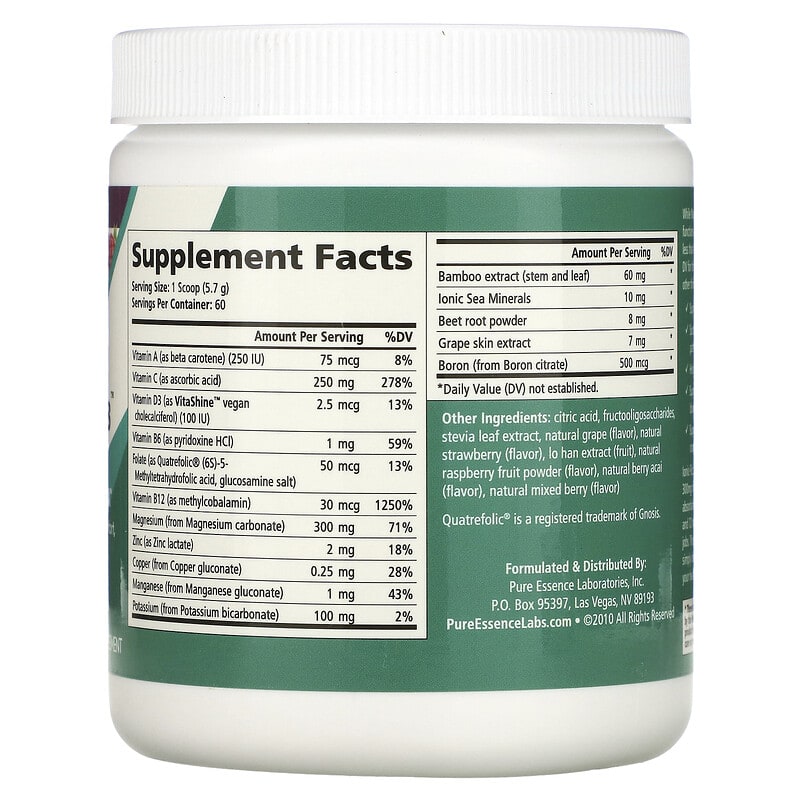 Pure Essence, Ionic-Fizz, Magnesium Plus, Mixed Berry, 12.06 oz (342 g) 659670031090