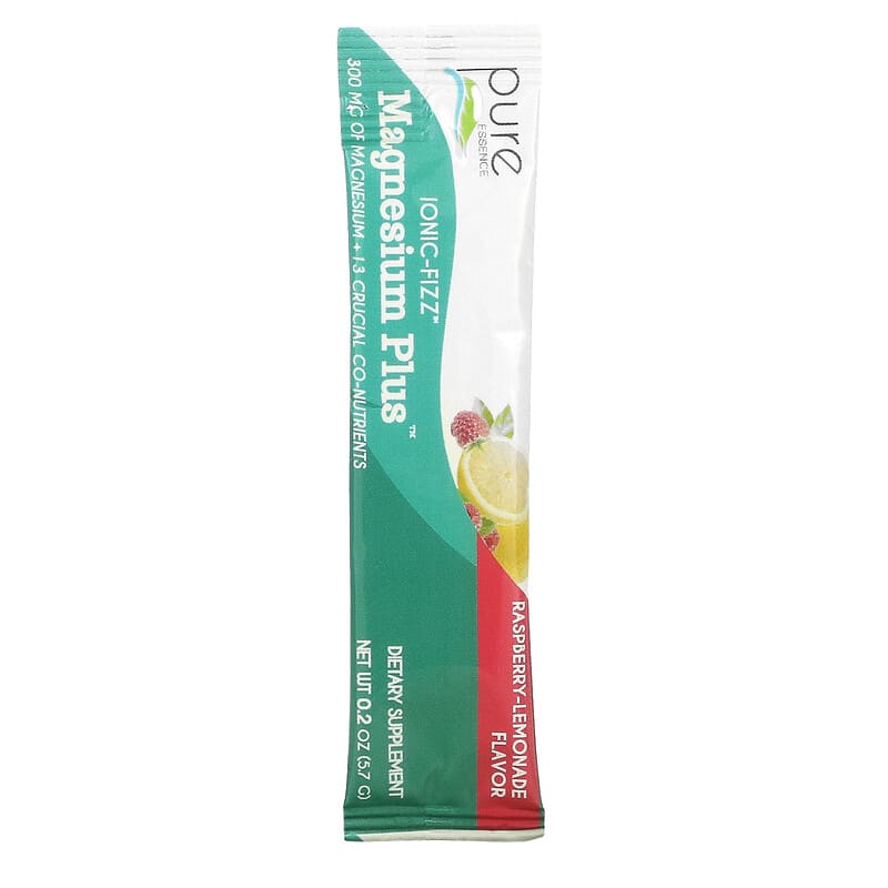 Pure Essence, Ionic-Fizz, Magnesium Plus, Raspberry Lemonade, 30 Packets, 0.2 oz (5.7 g) Each 659670031120