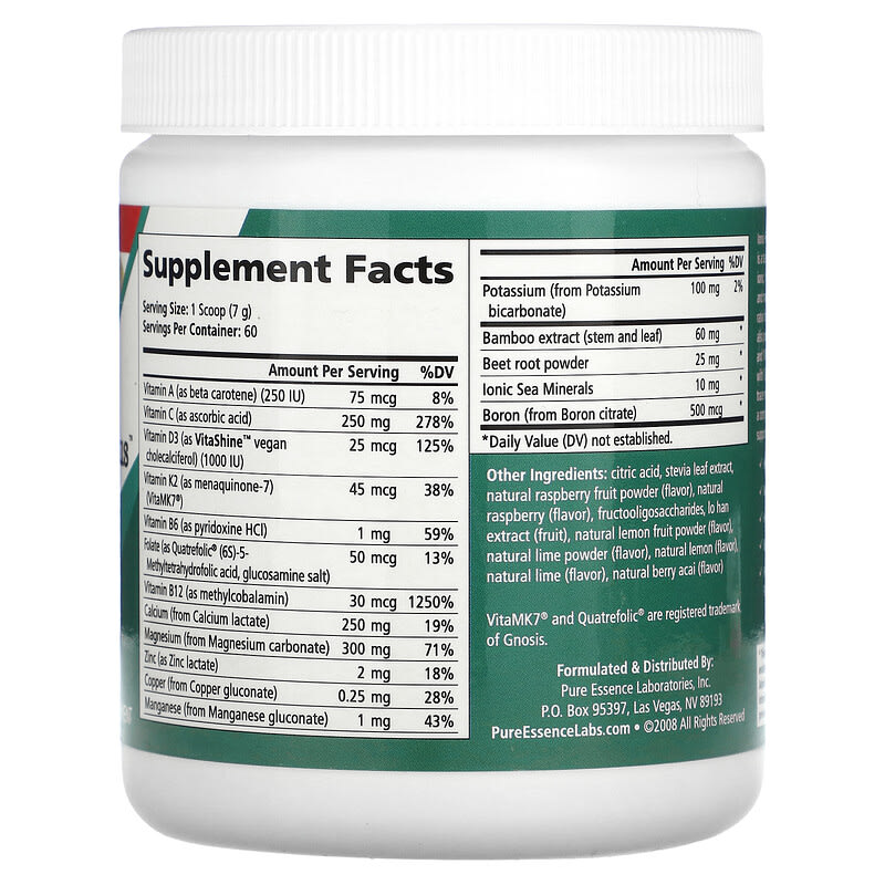 Pure Essence, Ionic-Fizz, Super D-K Calcium Plus, Raspberry Lemonade, 14.82 oz (420 g) 659670041013