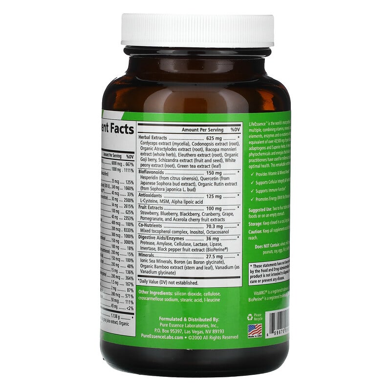 Pure Essence, LifeEssence, 120 Tablets 659670010071