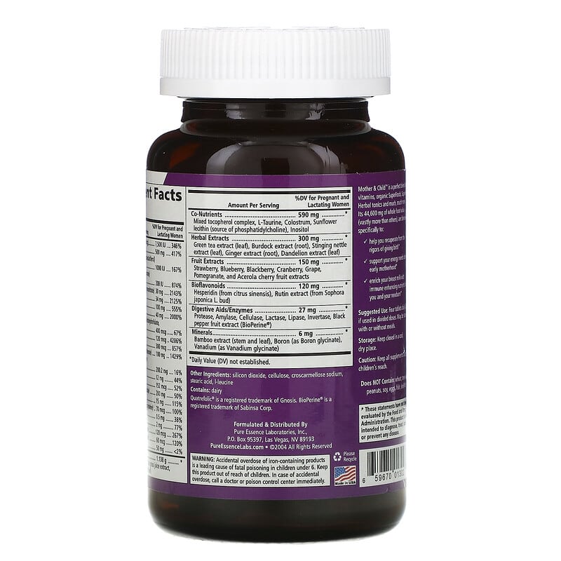 Pure Essence, Mother & Child, 120 Tablets 659670013027