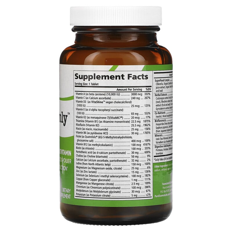 Pure Essence, One 'n' Only, Whole Food Based Multivitamin, 90 Tablets 659670011054