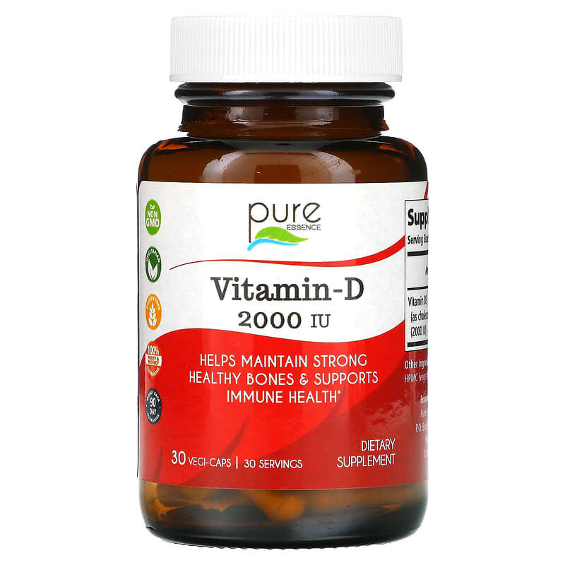 Pure Essence Vitamin-D 2,000 IU 30 Vegi-Caps 659670230011