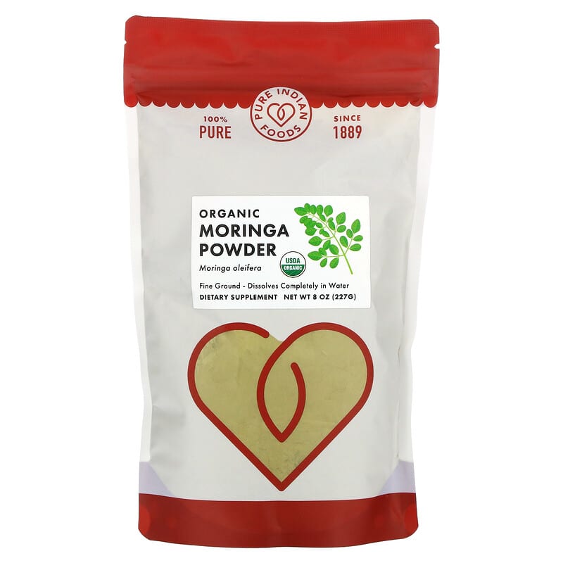 Pure Indian Foods Organic Moringa Powder 8 oz (227 g) 797734507294
