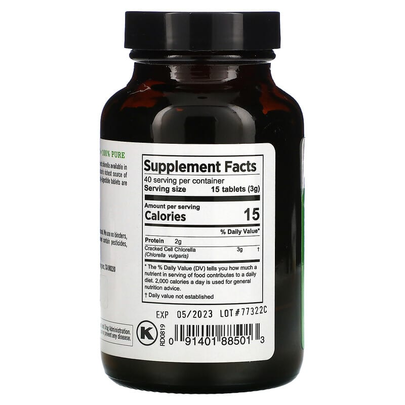 Pure Planet, Premium Cracked Cell Chlorella, 200 mg, 600 Tablets 91401885013