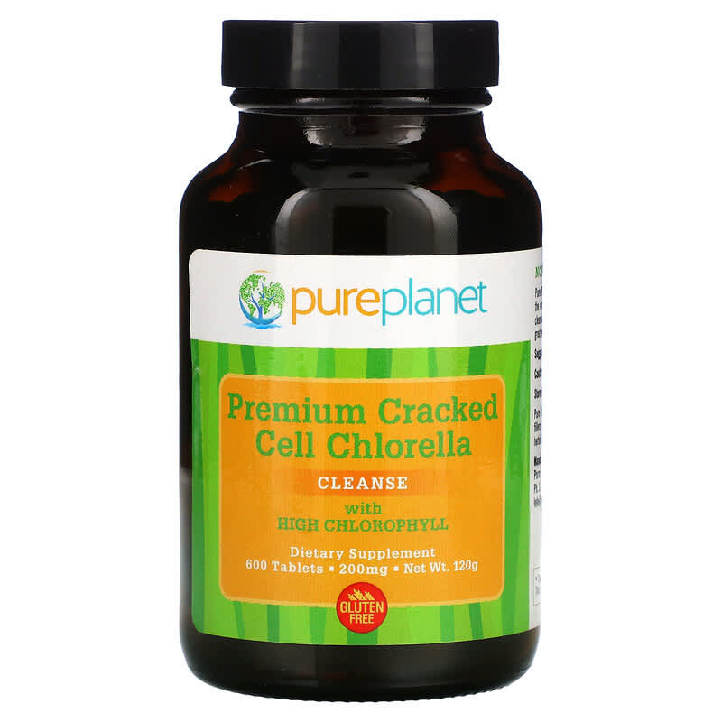 Pure Planet Premium Cracked Cell Chlorella 200 mg 600 Tablets 91401885013
