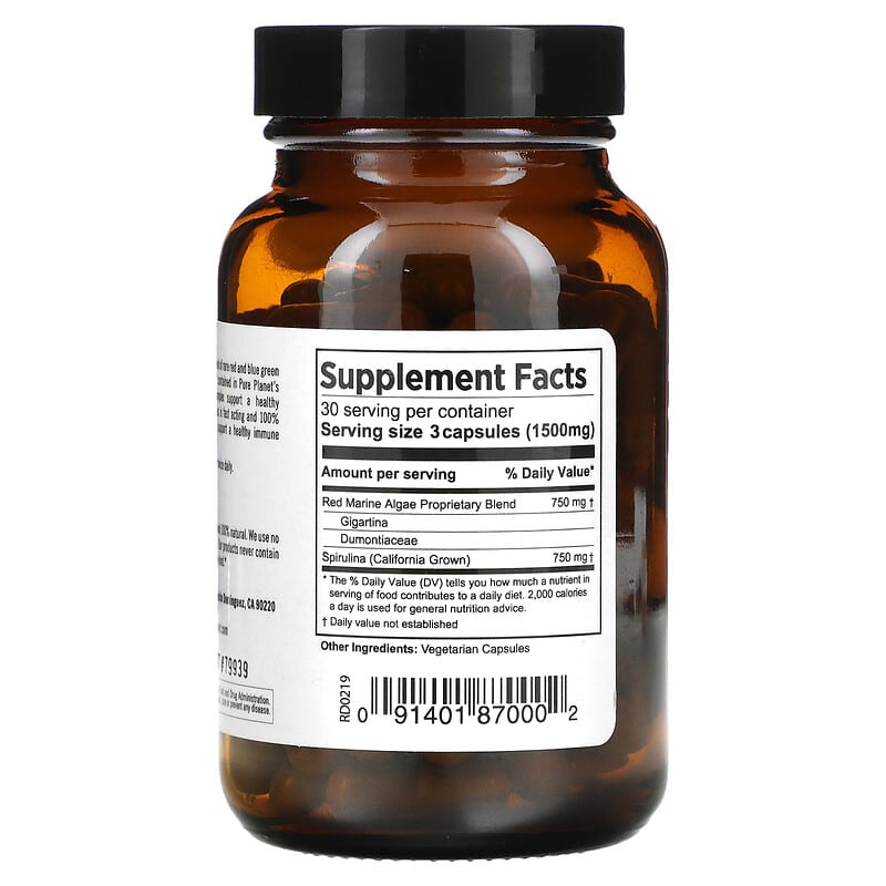 Pure Planet, Red Marine Algae Plus, 90 Vegetarian Capsules 91401870002