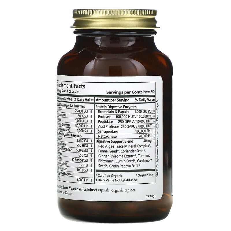 Pure Synergy, Enzyme Power, Full-Spectrum Digestive Support, 90 Capsules 852971004736