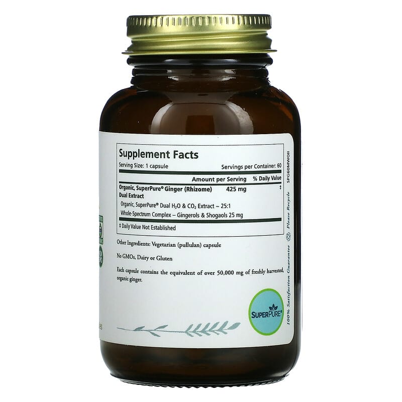 Pure Synergy, SuperPure Ginger, 60 Capsules 852971004705
