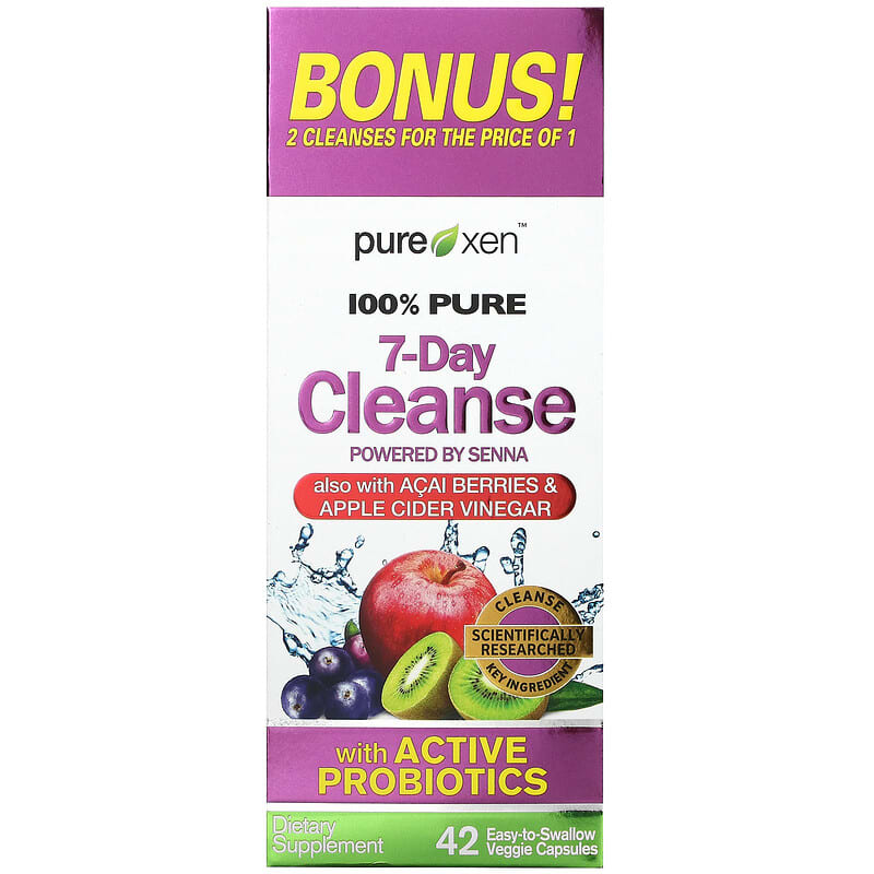 Purely Inspired 100% Pure 7-Day Cleanse 42 Easy-to-Swallow Veggie Capsules 631656606324