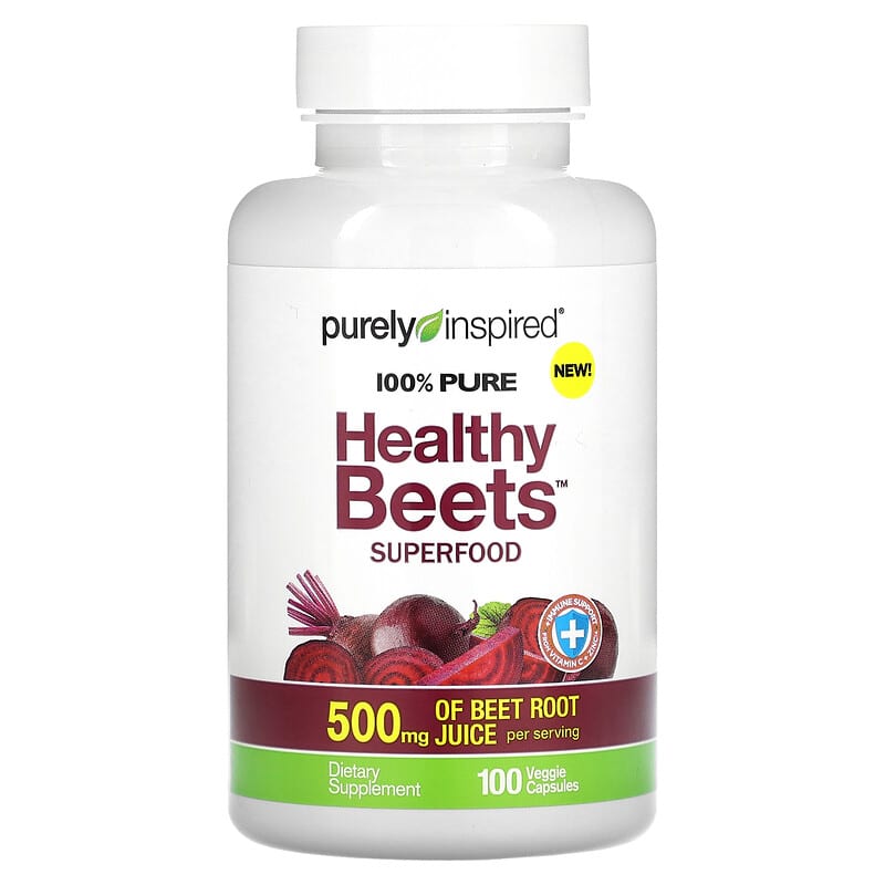 Purely Inspired, Healthy Beets Superfood, 100 Veggie Capsules 631656610376