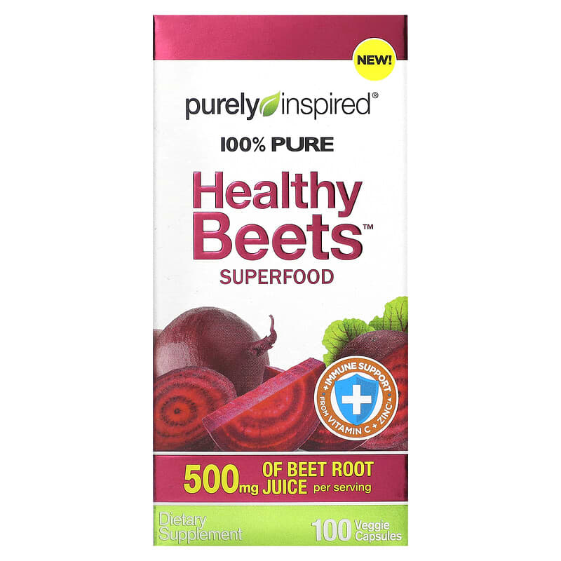 Purely Inspired Healthy Beets Superfood 100 Veggie Capsules 631656610376