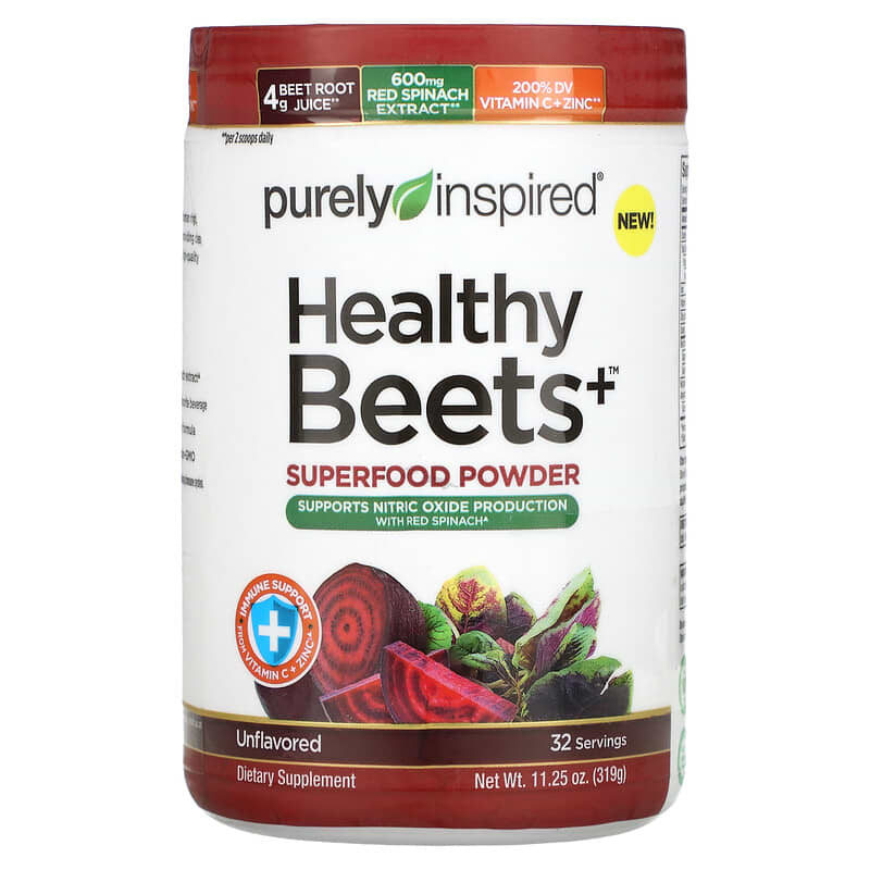 Purely Inspired Healthy Beets+ Superfood Powder Unflavored 11.25 oz (319 g) 631656716474
