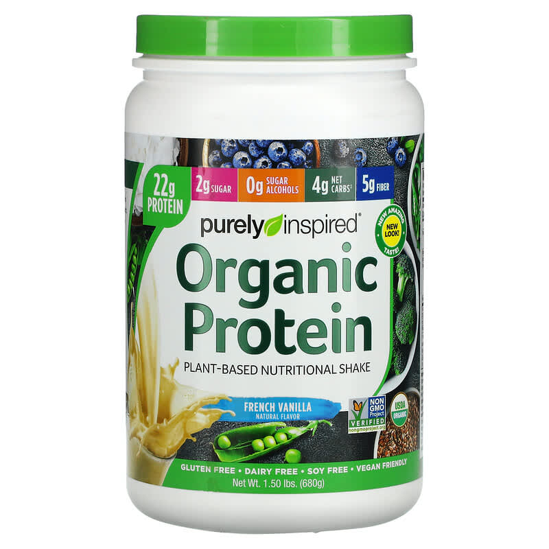 Purely Inspired Organic Protein Plant-Based Nutrition Shake French Vanilla 1.50 lbs (680 g) 631656603828