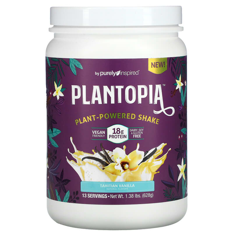 Purely Inspired Plantopia Plant-Powered Shake Tahitian Vanilla 1.38 lbs (628 g) 631656714906