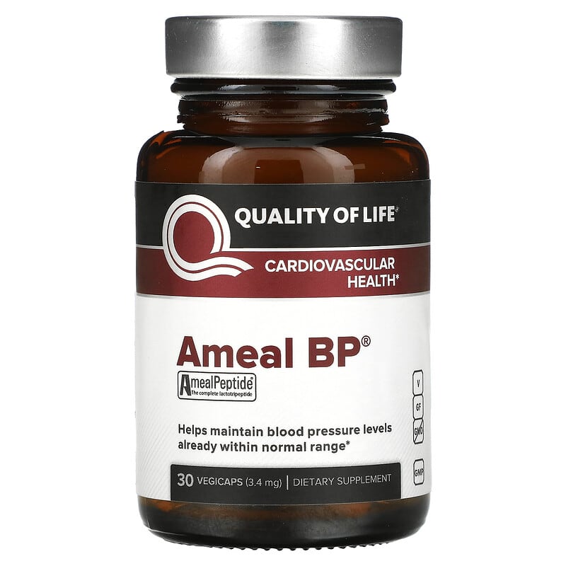 Quality of Life Labs Ameal BP Cardiovascular Health 3.4 mg 30 Vegicaps 812259003318