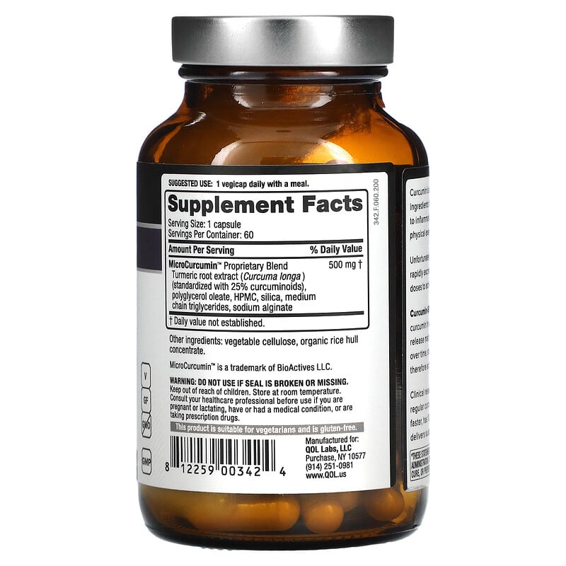 Quality of Life Labs, Curcumin-SR, 60 Vegicaps 812259003424